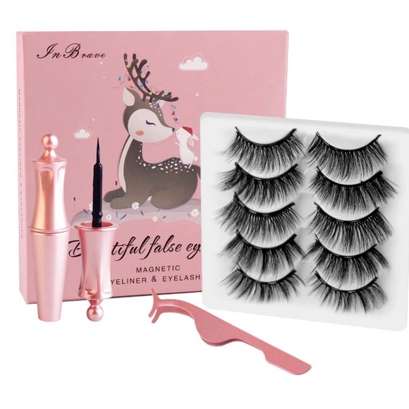 Other - 5 pairs Magnetic Eyelashes with Eyeliner Reusable